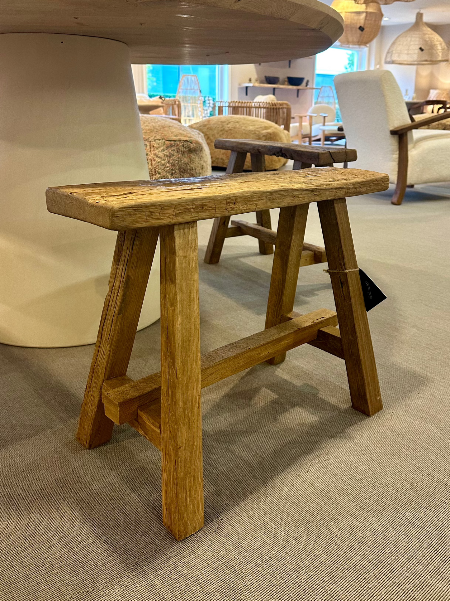 Oude eikenhouten bankje S