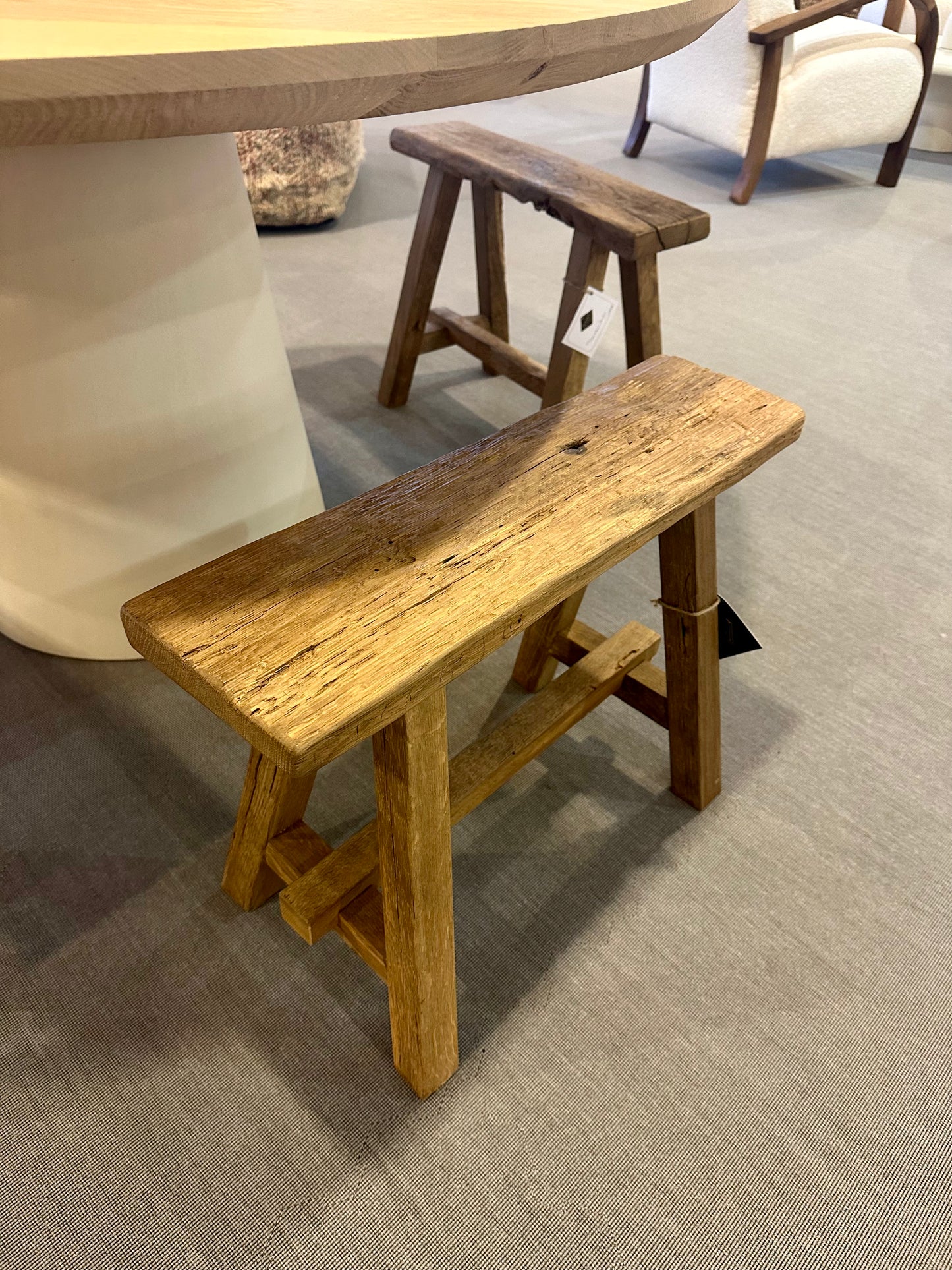 Oude eikenhouten bankje S