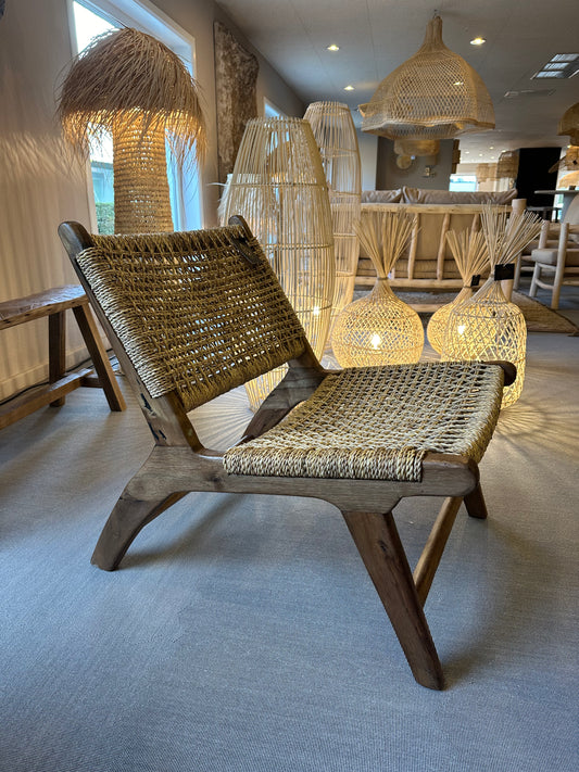 Relaxstoel gevlochten zeegras