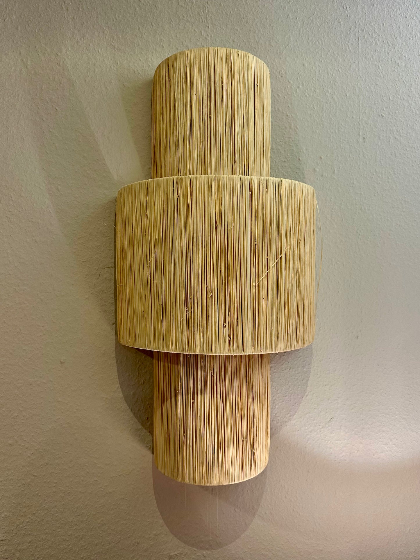 Raffia wandlamp